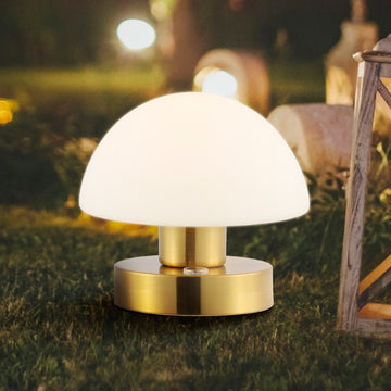 Zoe 5.75" Bohemian Farmhouse Iron Rechargeable Integrated LED Table Lamp